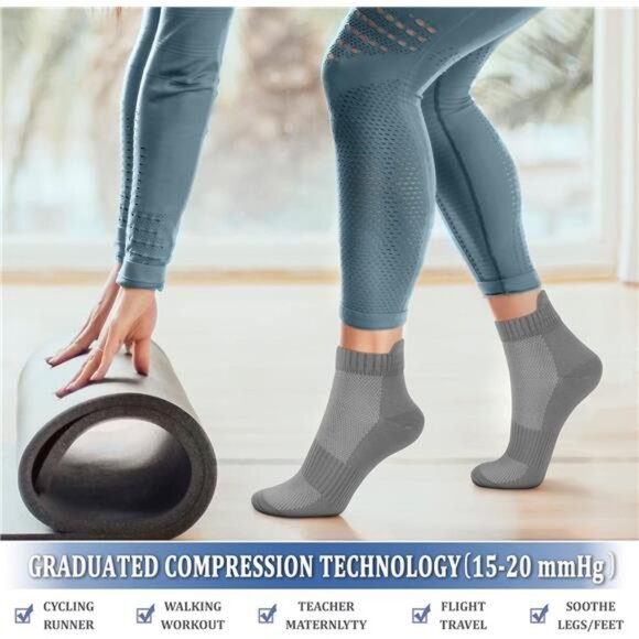 Compression Socks for Women & Men Circulation 15-20 mmHg is Best - Picture 3 of 7